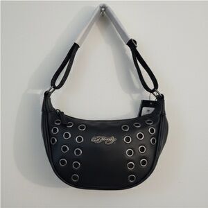 Ed Hardy Faux Leather Marci Crescent Hobo Shoulder/Crossbody purse/bag